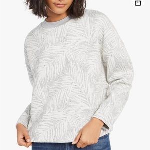 French Connection Cropped Palm Print Sweatshirt
